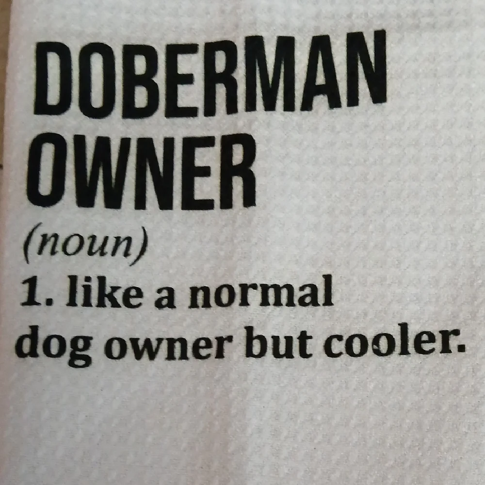Doberman Themed Dog Towels - Black and White